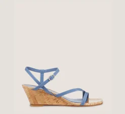 Stuart Weitzman Mid Heel Sandals|Wedges & Espadrilles-CHANGE LOCATION Patent leather/Blue Steel