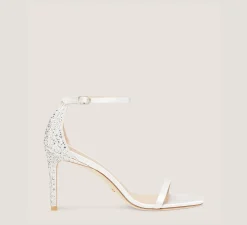 Stuart Weitzman The Nudist Collection|High Heel Sandals-CHANGE LOCATION Satin/White