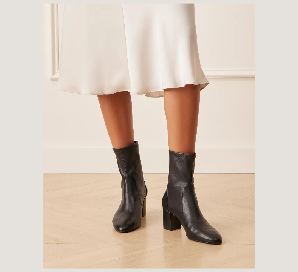 Stuart Weitzman The SW Icons Collection|Trending: Block Heels-CHANGE LOCATION Stretch Nappa Leather/Black