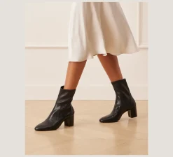 Stuart Weitzman The SW Icons Collection|Trending: Block Heels-CHANGE LOCATION Stretch Nappa Leather/Black