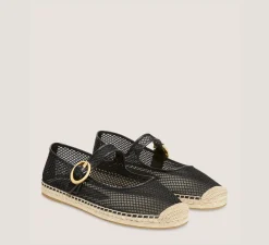 Stuart Weitzman Wedges & Espadrilles|The SW Exclusives Collection-CHANGE LOCATION Mesh & Lacquered Nappa Leather/Black