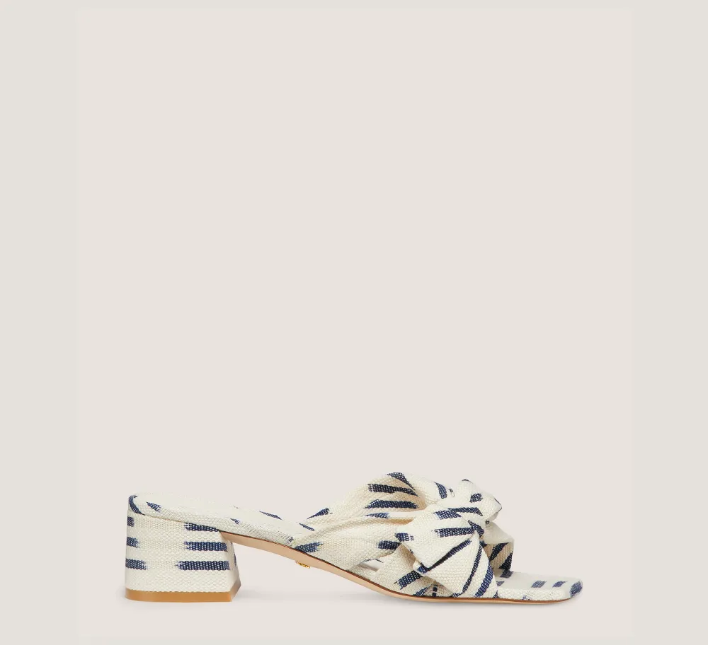 Stuart Weitzman The SW Extended Sizes Collection|Sandals-CHANGE LOCATION Ikat woven jacquard fabric/Natural & indigo