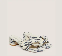 Stuart Weitzman The SW Extended Sizes Collection|Sandals-CHANGE LOCATION Ikat woven jacquard fabric/Natural & indigo