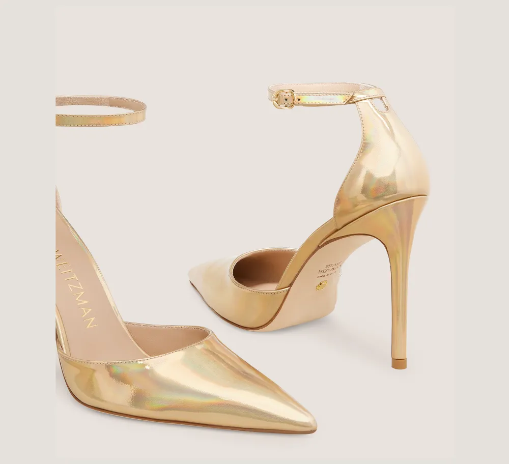 Stuart Weitzman The SW Extended Sizes Collection|Pumps & Heels-CHANGE LOCATION Iridescent patent leather/Platino Gold