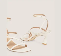 Stuart Weitzman Mid Heel Sandals|The Bridal Collection-CHANGE LOCATION Lacquered Nappa Leather/Seashell