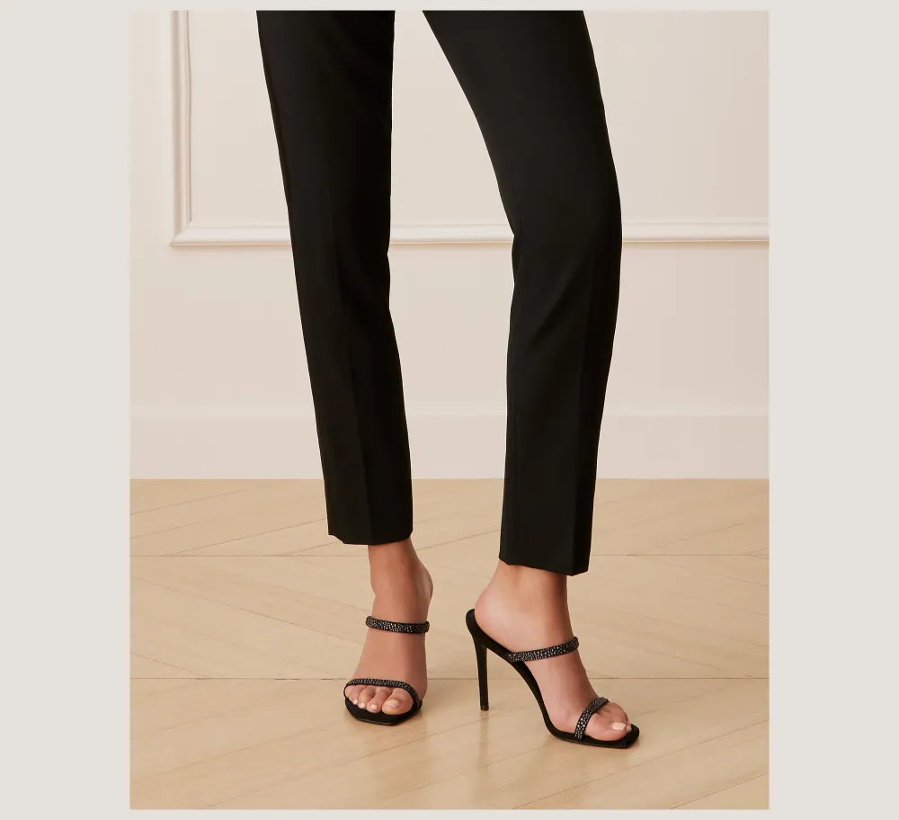 Stuart Weitzman High Heel Sandals|The Occasion Edit-CHANGE LOCATION Suede & crystal/Black & Graphite