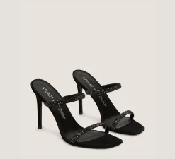 Stuart Weitzman High Heel Sandals|The Occasion Edit-CHANGE LOCATION Suede & crystal/Black & Graphite