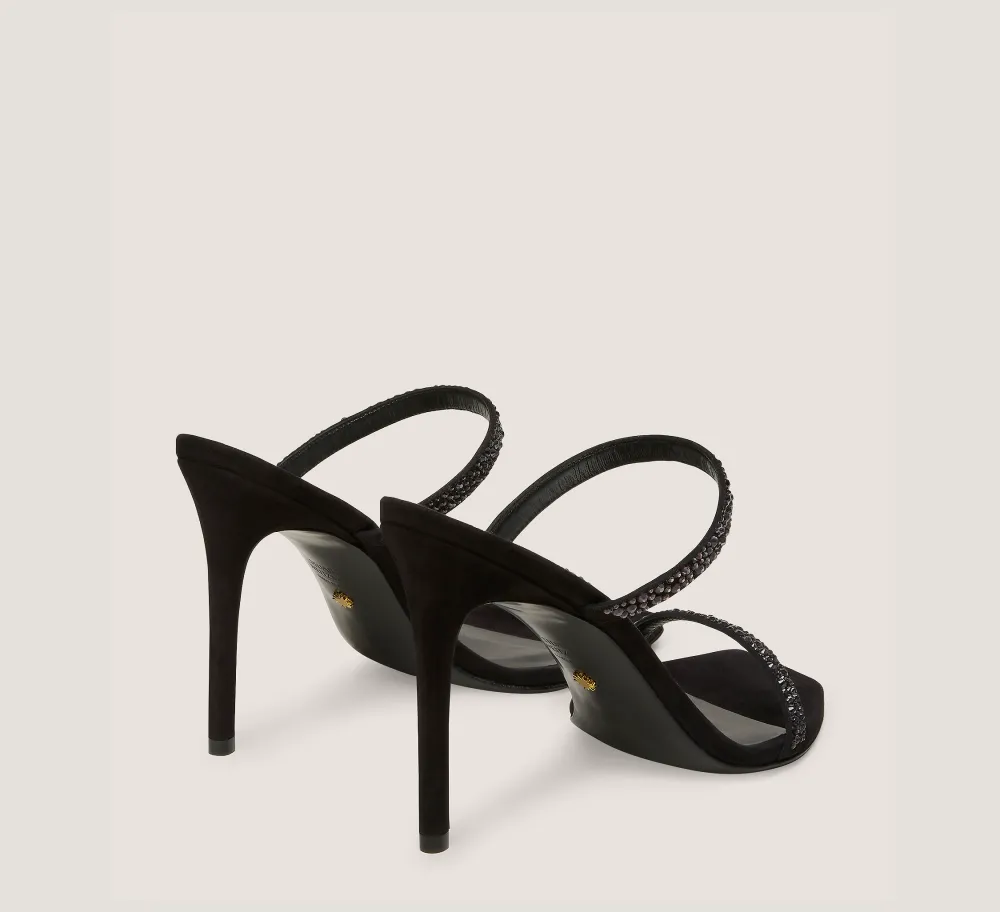 Stuart Weitzman High Heel Sandals|The Occasion Edit-CHANGE LOCATION Suede & crystal/Black & Graphite