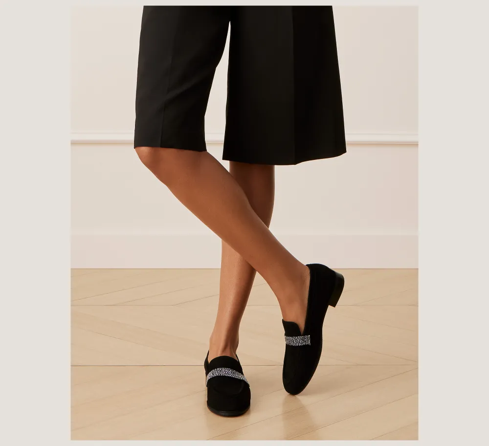 Stuart Weitzman The Work Essentials Edit|The SW Exclusives Collection-CHANGE LOCATION Suede & crystal/Black & Graphite