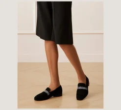 Stuart Weitzman The Work Essentials Edit|The SW Exclusives Collection-CHANGE LOCATION Suede & crystal/Black & Graphite