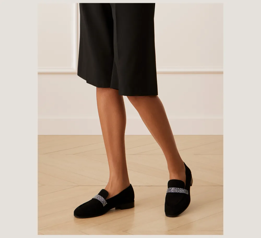 Stuart Weitzman The Work Essentials Edit|The SW Exclusives Collection-CHANGE LOCATION Suede & crystal/Black & Graphite