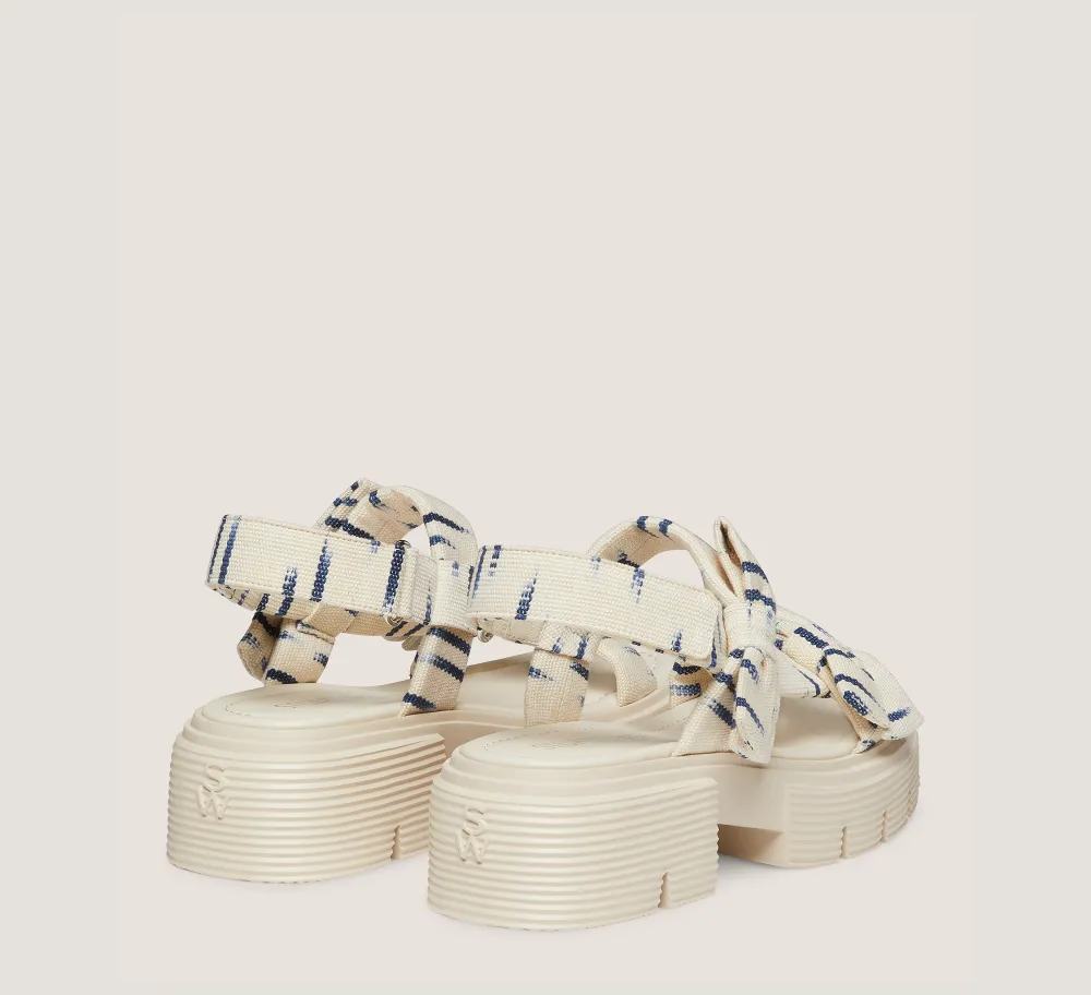 Stuart Weitzman The SW Extended Sizes Collection|Sandals-CHANGE LOCATION Ikat woven jacquard fabric/Natural & indigo