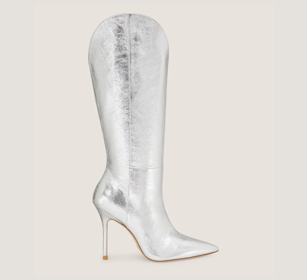Stuart Weitzman Boots & Booties|BOOTS&BOOTIES-CHANGE LOCATION Crushed Metallic Leather/Silver