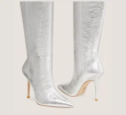 Stuart Weitzman Boots & Booties|BOOTS&BOOTIES-CHANGE LOCATION Crushed Metallic Leather/Silver