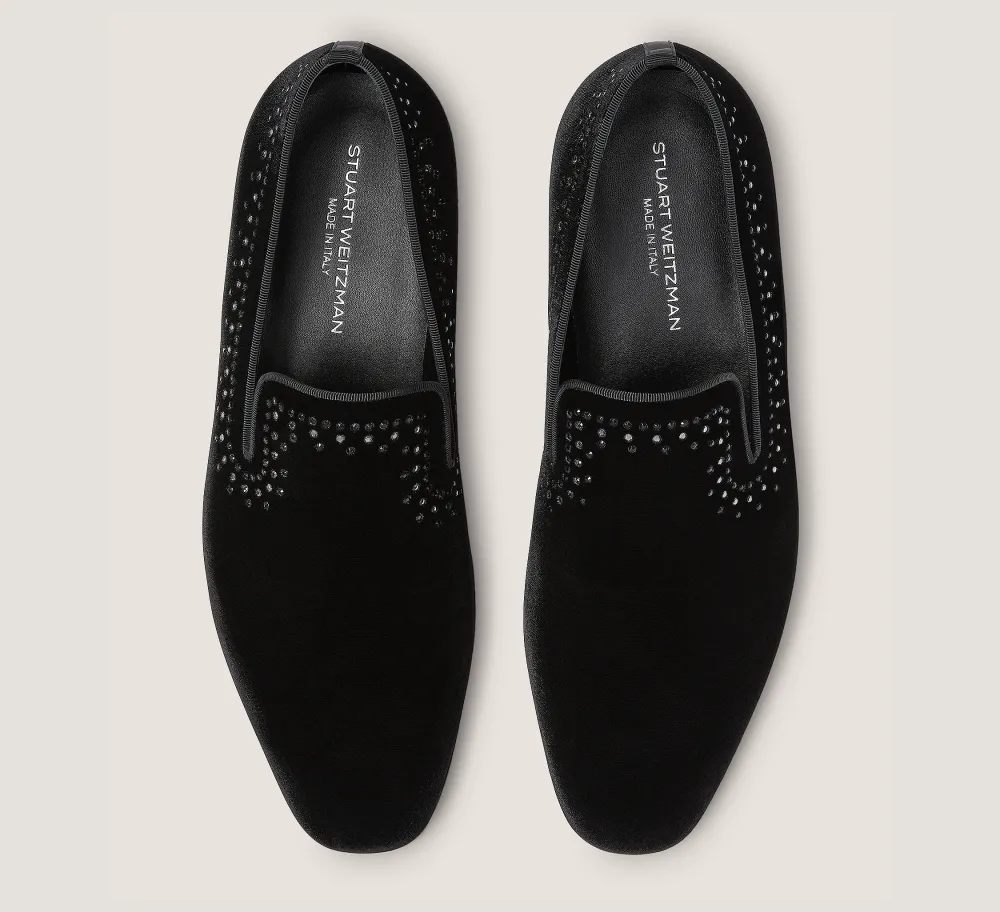 Stuart Weitzman MEN'S-CHANGE LOCATION Velvet & Strass/Black