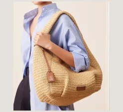 Stuart Weitzman HANDBAGS-CHANGE LOCATION Handwoven raffia/Natural