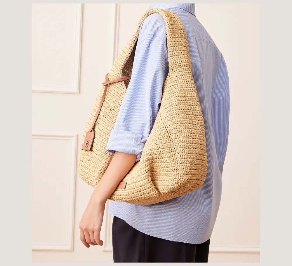 Stuart Weitzman HANDBAGS-CHANGE LOCATION Handwoven raffia/Natural