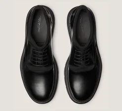 Stuart Weitzman MEN'S-CHANGE LOCATION Brushed Leather & Fabric/Black