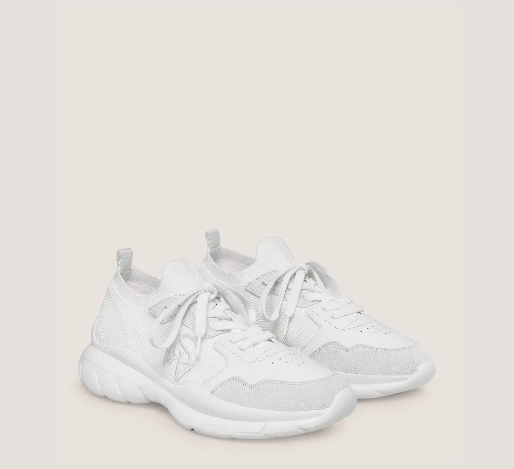 Stuart Weitzman Sneakers-CHANGE LOCATION Leather & knit fabric/White