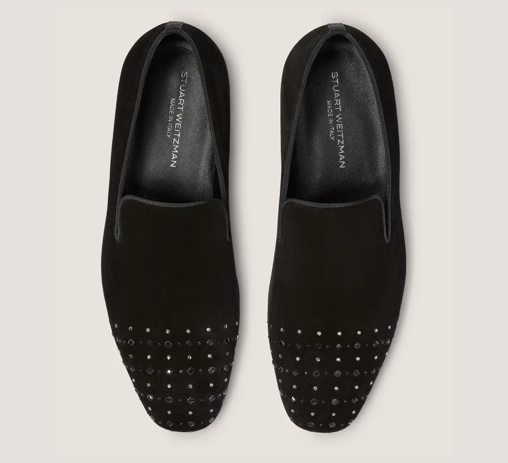 Stuart Weitzman MEN'S-CHANGE LOCATION Suede & Strass/Black