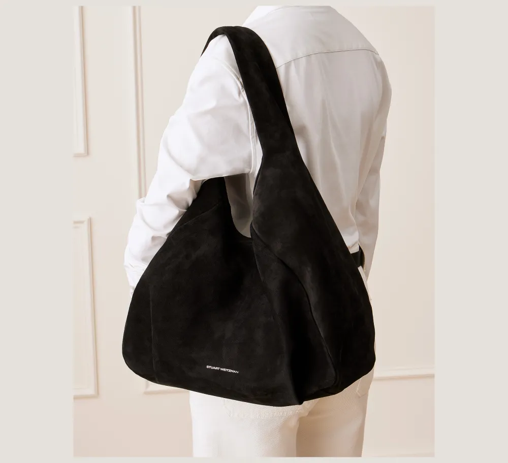 Stuart Weitzman HANDBAGS-CHANGE LOCATION Textured Suede/Black