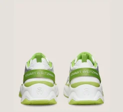 Stuart Weitzman The SW Exclusives Collection|Sneakers-CHANGE LOCATION Calf leather & mesh/White & Light Green