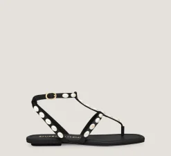 Stuart Weitzman Flat & Low Heel Sandals|The SW Extended Sizes Collection-CHANGE LOCATION Black