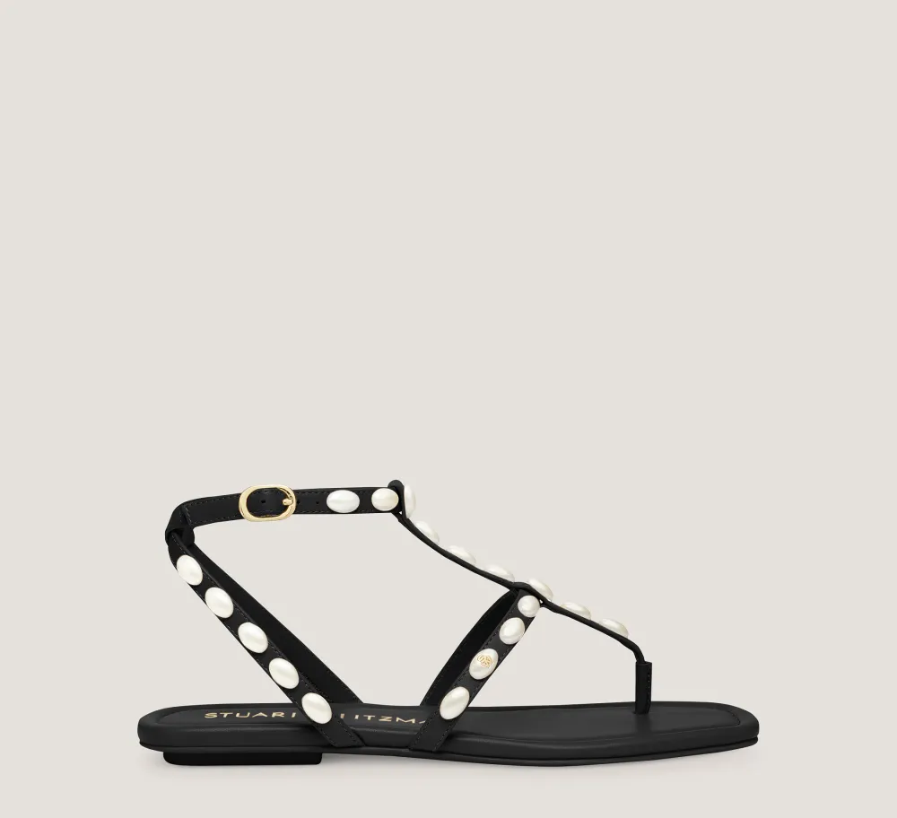 Stuart Weitzman Flat & Low Heel Sandals|The SW Extended Sizes Collection-CHANGE LOCATION Black