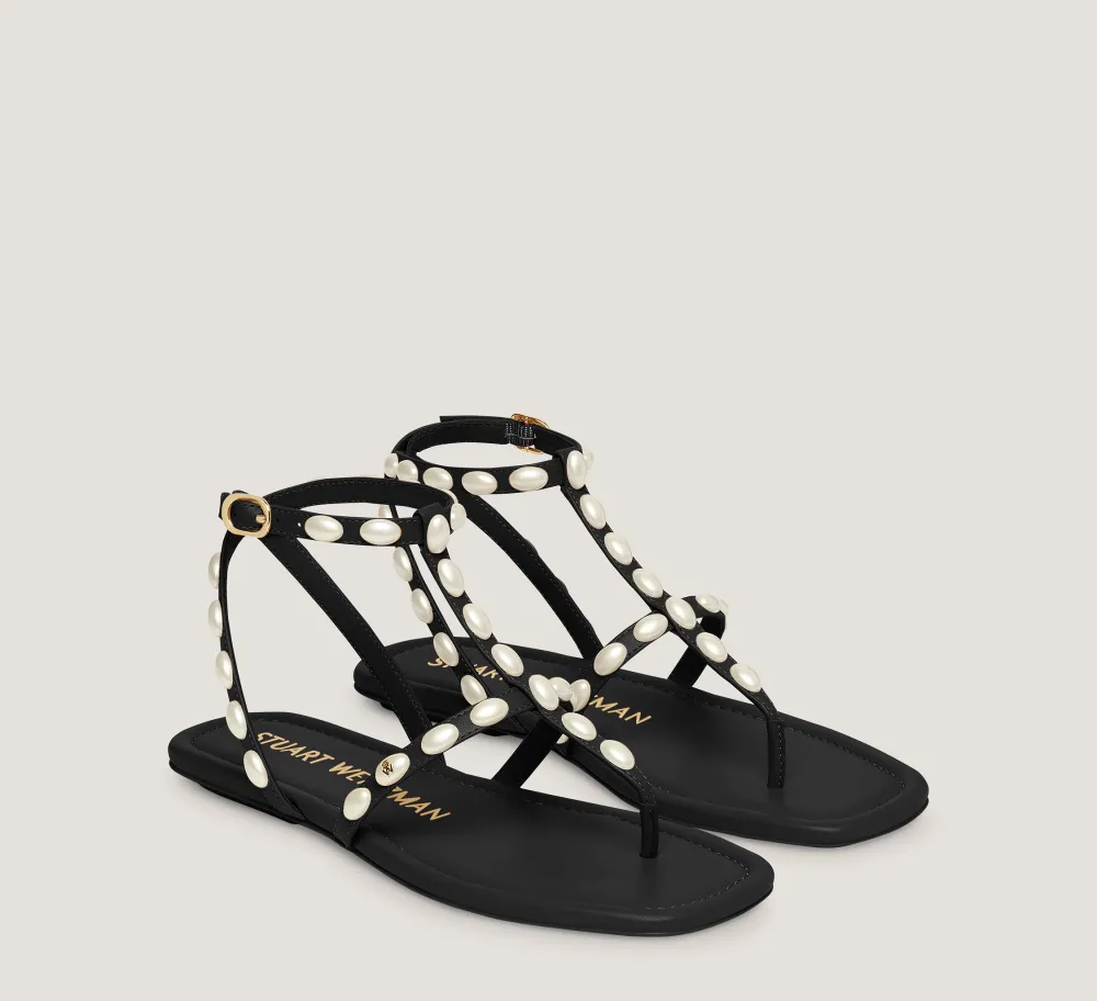Stuart Weitzman Flat & Low Heel Sandals|The SW Extended Sizes Collection-CHANGE LOCATION Black