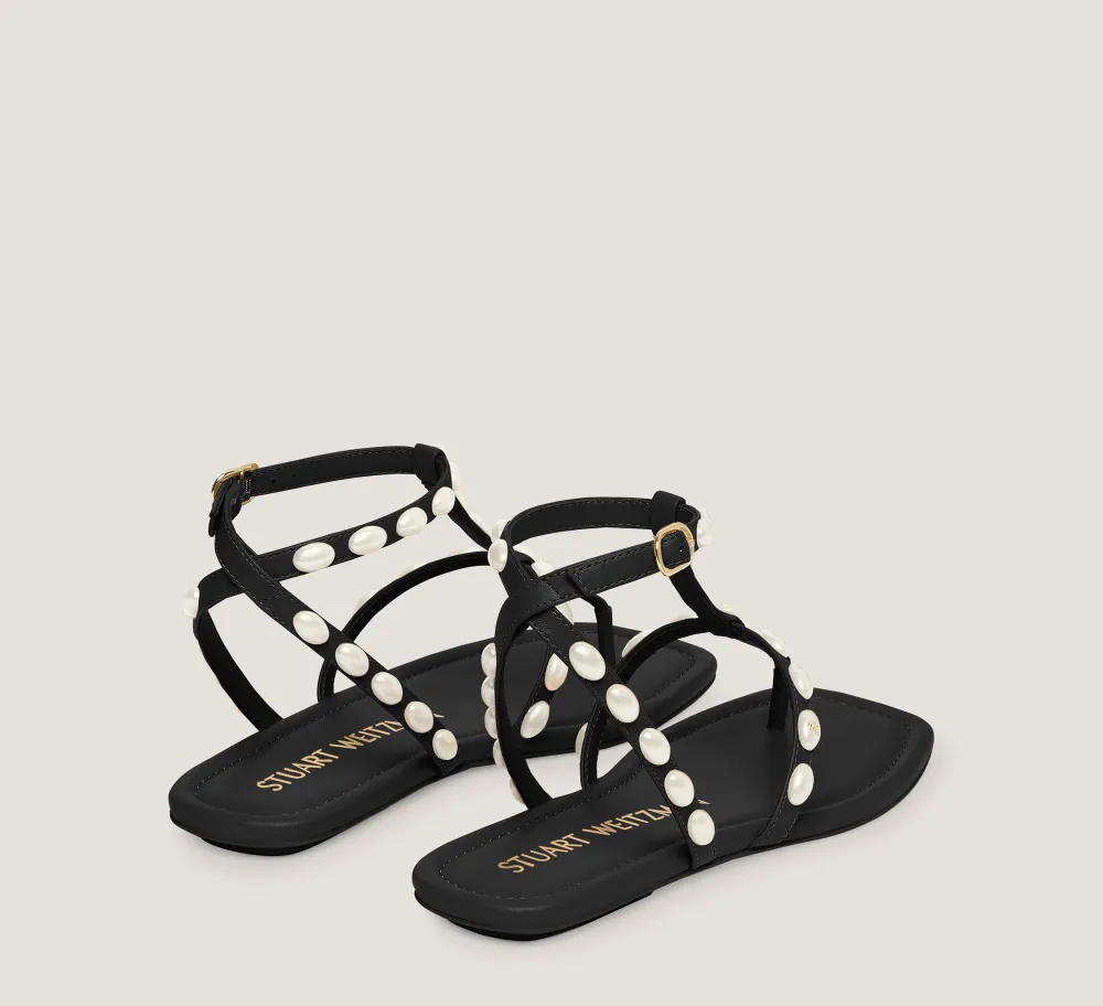 Stuart Weitzman Flat & Low Heel Sandals|The SW Extended Sizes Collection-CHANGE LOCATION Black