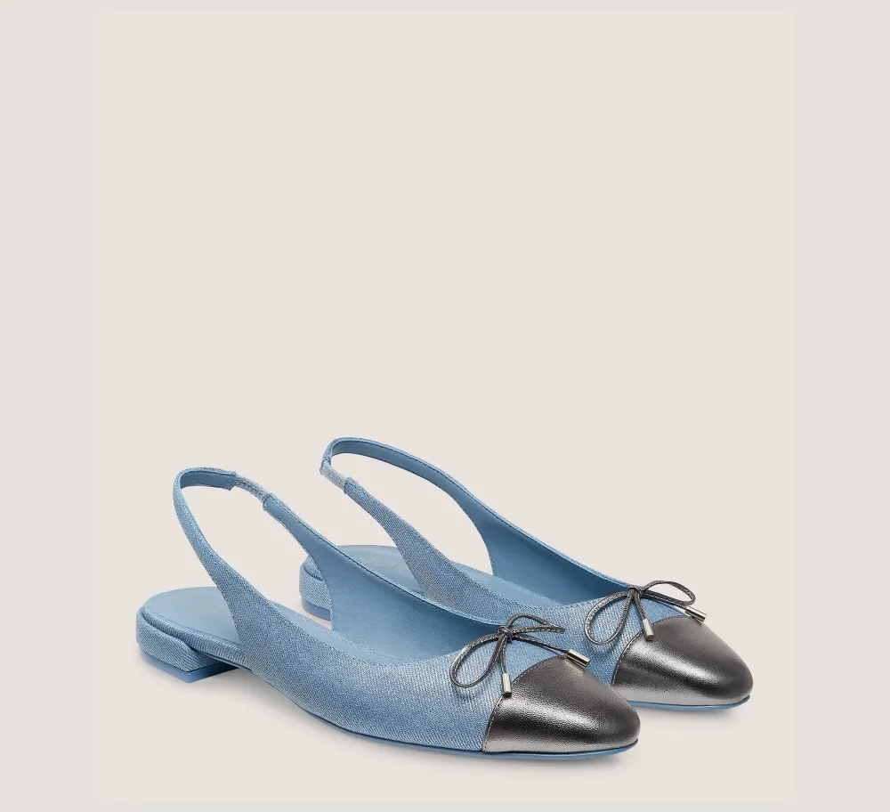 Stuart Weitzman The Work Essentials Edit|The Best Sellers Edit-CHANGE LOCATION Metallic denim & liquid metallic leather/Denim & Gunmetal