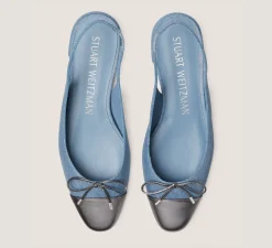 Stuart Weitzman The Work Essentials Edit|The Best Sellers Edit-CHANGE LOCATION Metallic denim & liquid metallic leather/Denim & Gunmetal