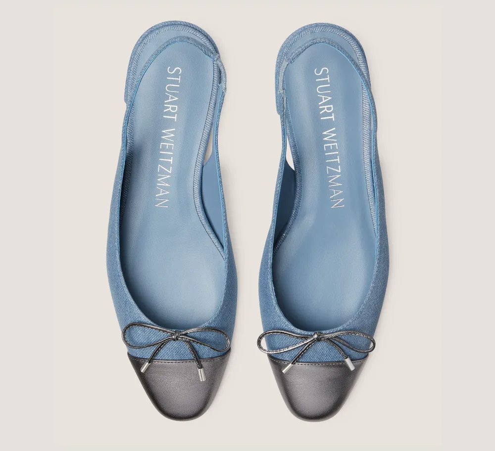 Stuart Weitzman The Work Essentials Edit|The Best Sellers Edit-CHANGE LOCATION Metallic denim & liquid metallic leather/Denim & Gunmetal