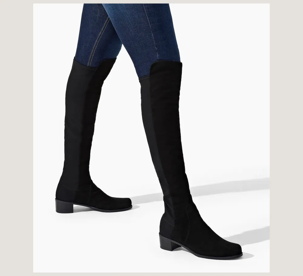 Stuart Weitzman The SW Extended Sizes Collection|Boots & Booties-CHANGE LOCATION Suede/Black