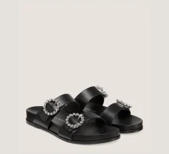 Stuart Weitzman Flat & Low Heel Sandals|The SW Extended Sizes Collection-CHANGE LOCATION Black