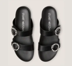 Stuart Weitzman Flat & Low Heel Sandals|The SW Extended Sizes Collection-CHANGE LOCATION Black