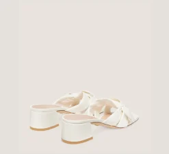 Stuart Weitzman Mid Heel Sandals|Sandals-CHANGE LOCATION Lacquered Nappa Leather/Cream