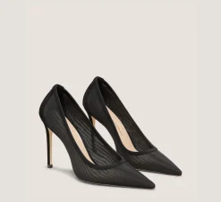 Stuart Weitzman The Occasion Edit|The SW Extended Sizes Collection-CHANGE LOCATION Mesh & Suede/Black
