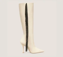 Stuart Weitzman The SW Exclusives Collection|The Occasion Edit-CHANGE LOCATION Glass calf leather & crystal/Alabaster & Black Diamond