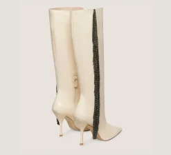 Stuart Weitzman The SW Exclusives Collection|The Occasion Edit-CHANGE LOCATION Glass calf leather & crystal/Alabaster & Black Diamond