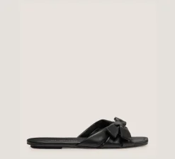 Stuart Weitzman Flat & Low Heel Sandals|Sandals-CHANGE LOCATION Lacquered Nappa Leather/Black