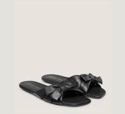 Stuart Weitzman Flat & Low Heel Sandals|Sandals-CHANGE LOCATION Lacquered Nappa Leather/Black