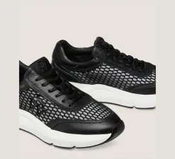 Stuart Weitzman Sneakers|The SW Exclusives Collection-CHANGE LOCATION Calf leather & mesh/Black