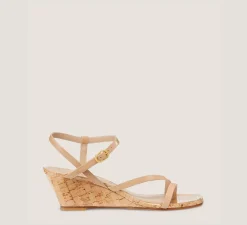 Stuart Weitzman Mid Heel Sandals|Wedges & Espadrilles-CHANGE LOCATION Patent leather/Adobe Beige