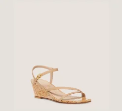 Stuart Weitzman Mid Heel Sandals|Wedges & Espadrilles-CHANGE LOCATION Patent leather/Adobe Beige