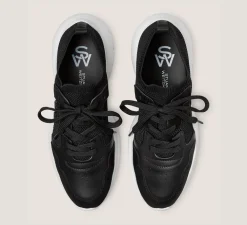 Stuart Weitzman Sneakers-CHANGE LOCATION Leather & knit fabric/Black