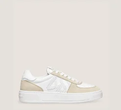 Stuart Weitzman Sneakers|The SW Exclusives Collection-CHANGE LOCATION Calf leather & suede/White & Light Beige