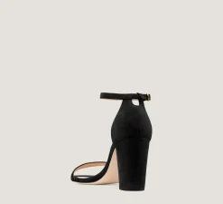 Stuart Weitzman The SW Extended Sizes Collection|Sandals-CHANGE LOCATION Suede/Black
