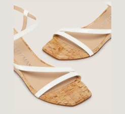 Stuart Weitzman Mid Heel Sandals|Wedges & Espadrilles-CHANGE LOCATION Patent leather/White