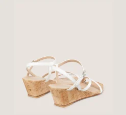 Stuart Weitzman Mid Heel Sandals|Wedges & Espadrilles-CHANGE LOCATION Patent leather/White
